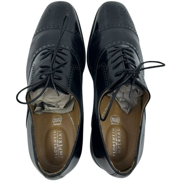 Florsheim Imperial Bio Comfort Mens Shoes Black Leather Oxfords 10D 12031 Preown main image 12